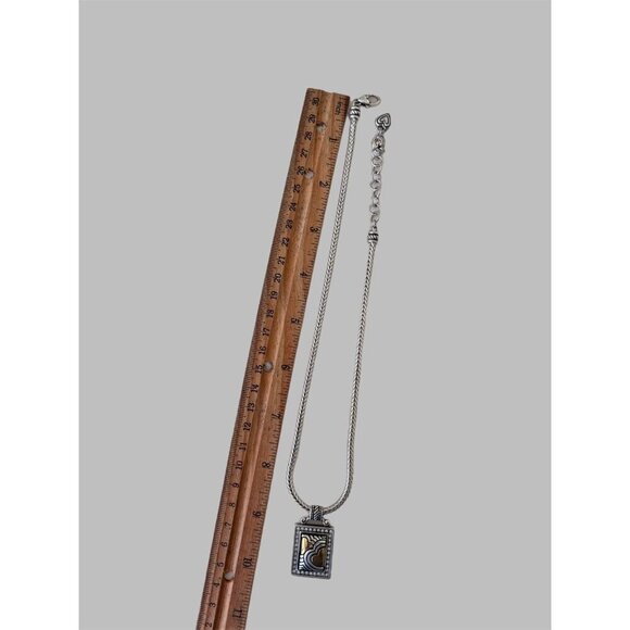 Brighton Two Tone Heart OP Pendant Necklace. excellent condition - Picture 4 of 7